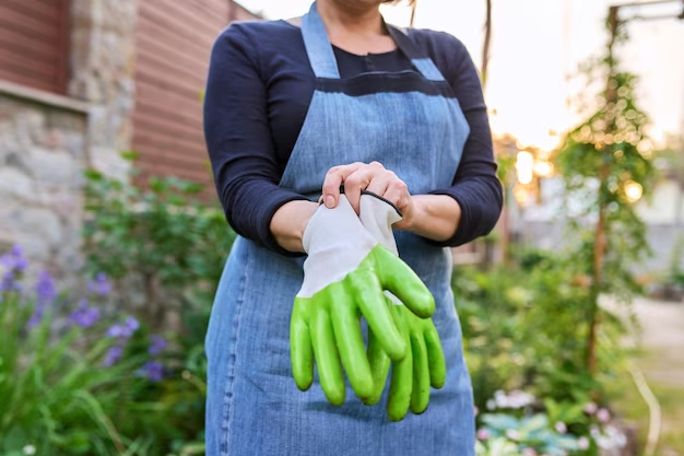 Woman wearing gloves